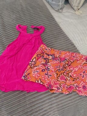 LOFT Pink and Orange Floral Shorts